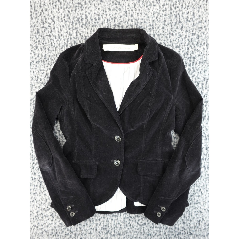 Daughters of the Liberation Black Corduroy Blazer Womens 4 Elbow Patch Academic